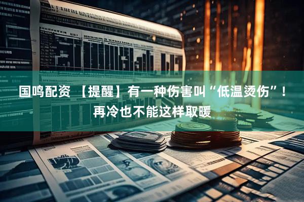 国鸣配资 【提醒】有一种伤害叫“低温烫伤”！再冷也不能这样取暖